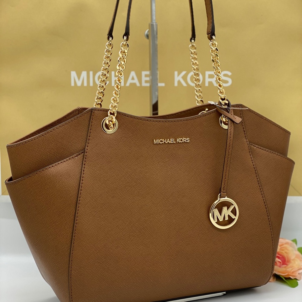 MICHAEL KORS LG CHAIN SHOULDER TOTE LUGGAGE NWT - Picture 15 of 16